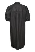 KAFFE robe noire coupe droite à manches courtes ballons 